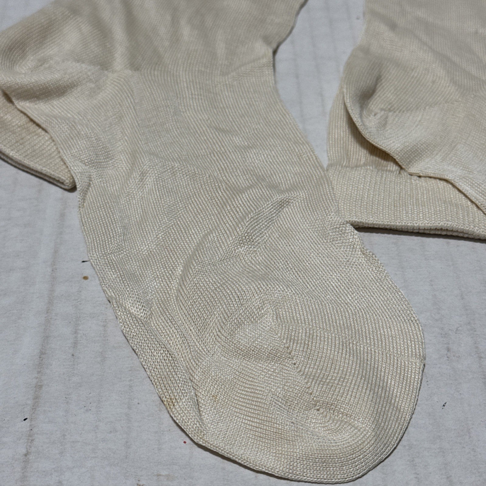 Vintage Terramar 80s Long Socks New With Out Tags Cream 100% Pure Silk Rare Find — image 7 of 8